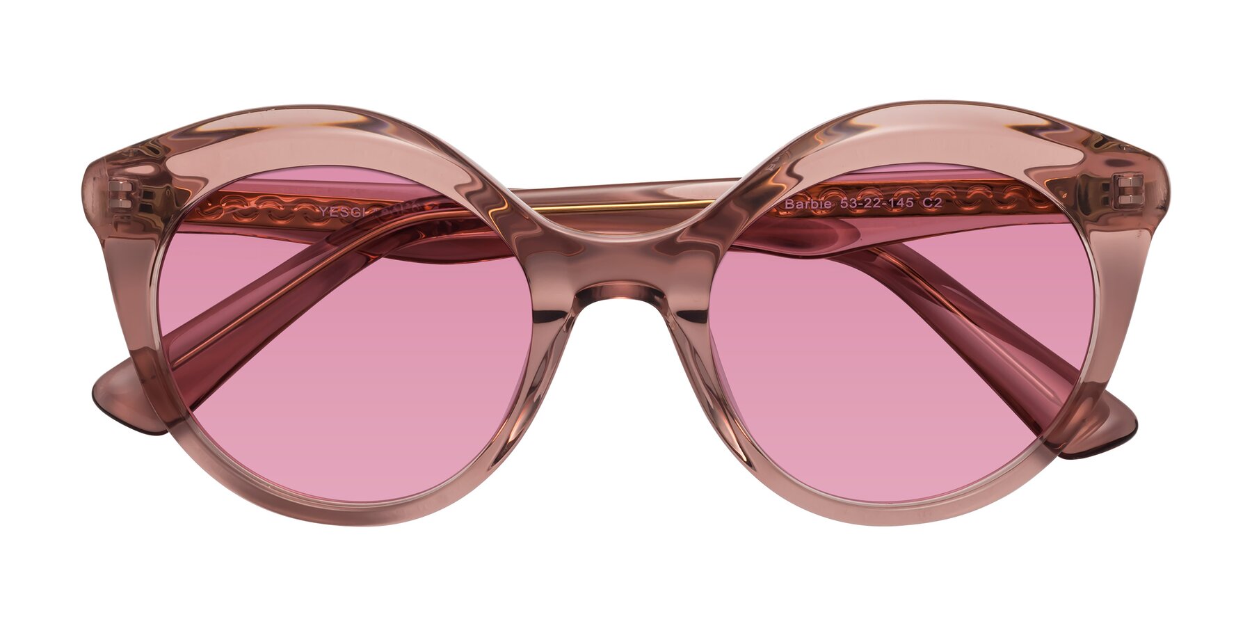 Folded Front of Barbie in Translucent Garnet with Medium Wine Tinted Lenses