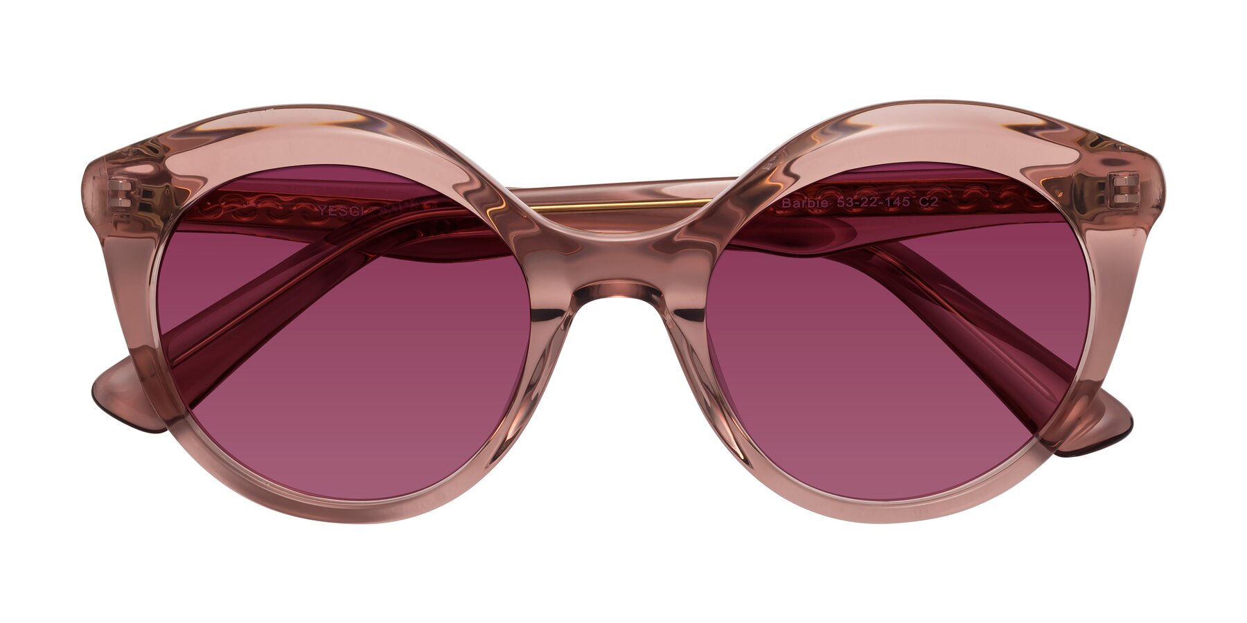 Folded Front of Barbie in Translucent Garnet with Wine Tinted Lenses