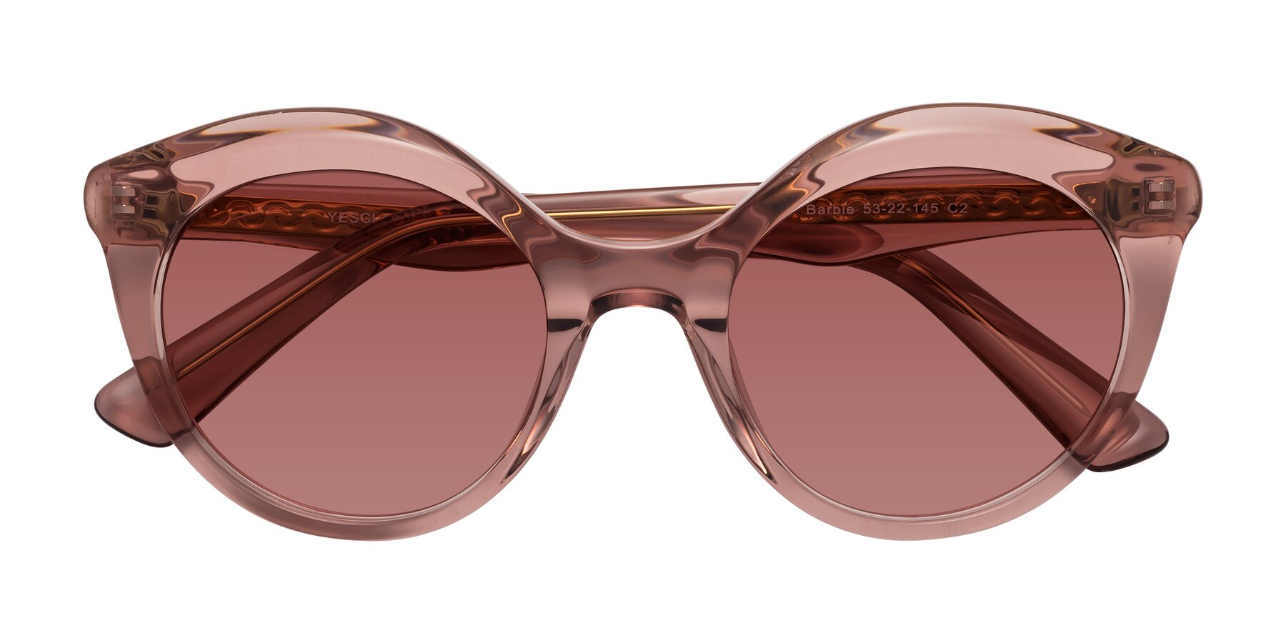 Folded Front of Barbie in Translucent Garnet with Garnet Tinted Lenses