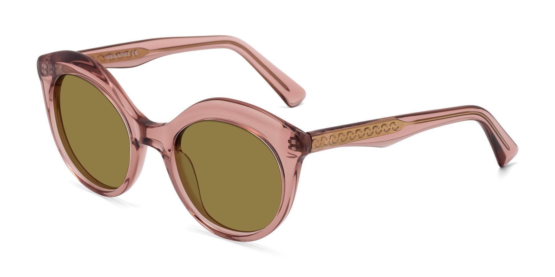 Angle of Barbie in Translucent Garnet with Brown Polarized Lenses