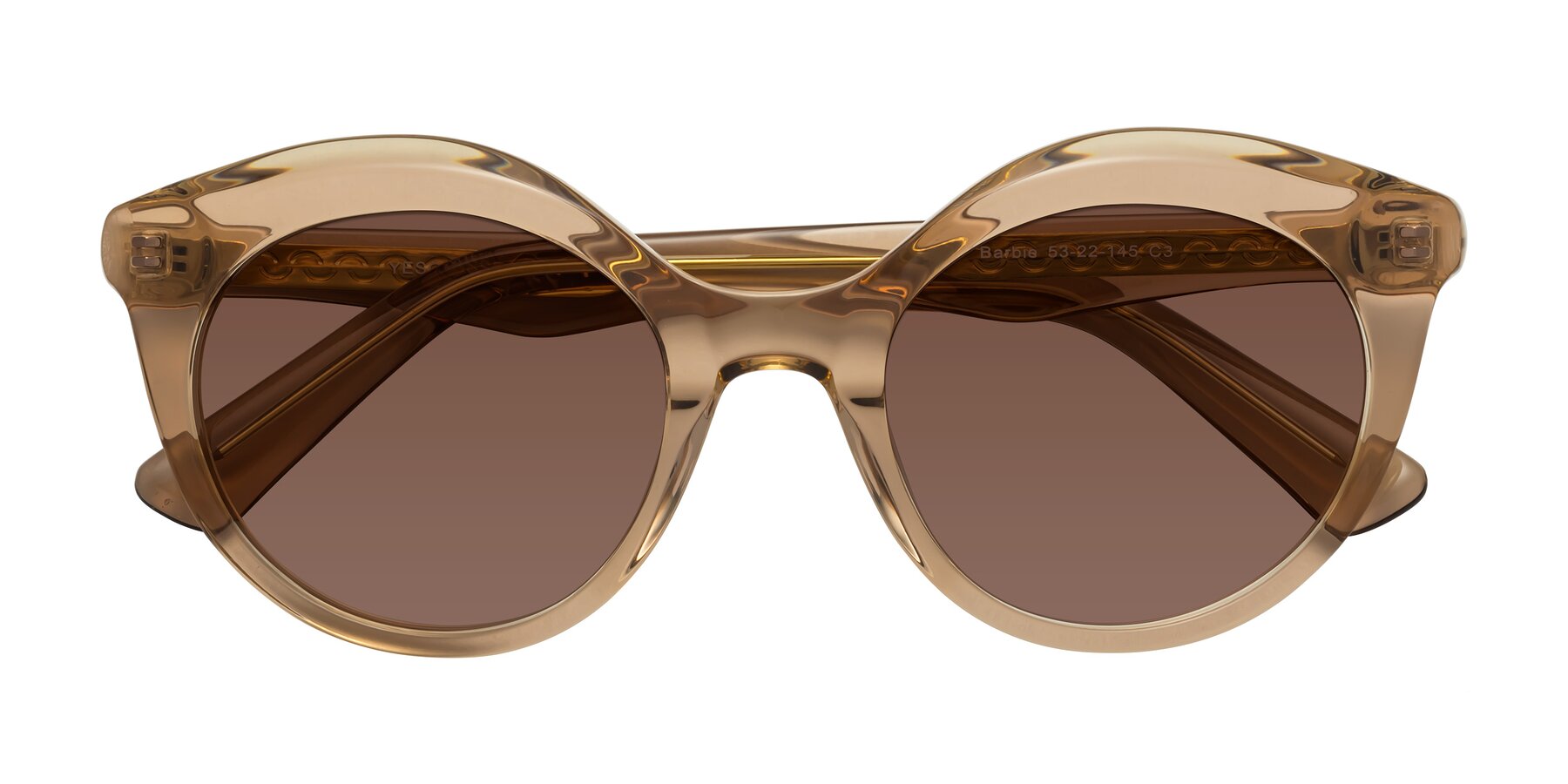 Folded Front of Barbie in Translucent Brown with Brown Tinted Lenses