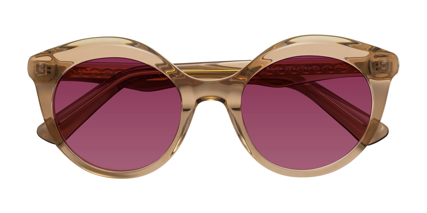 Folded Front of Barbie in Translucent Brown with Wine Tinted Lenses