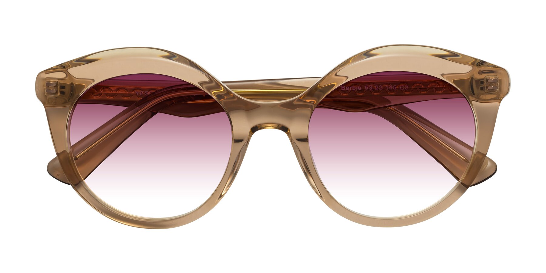 Folded Front of Barbie in Translucent Brown with Wine Gradient Lenses