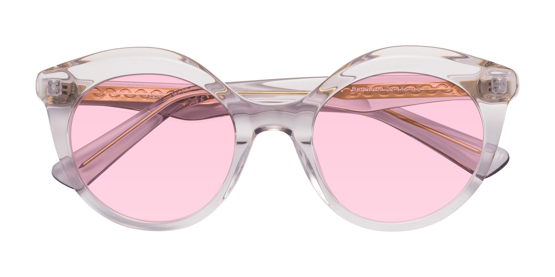 Folded Front of Barbie in Light Purple with Light Pink Tinted Lenses