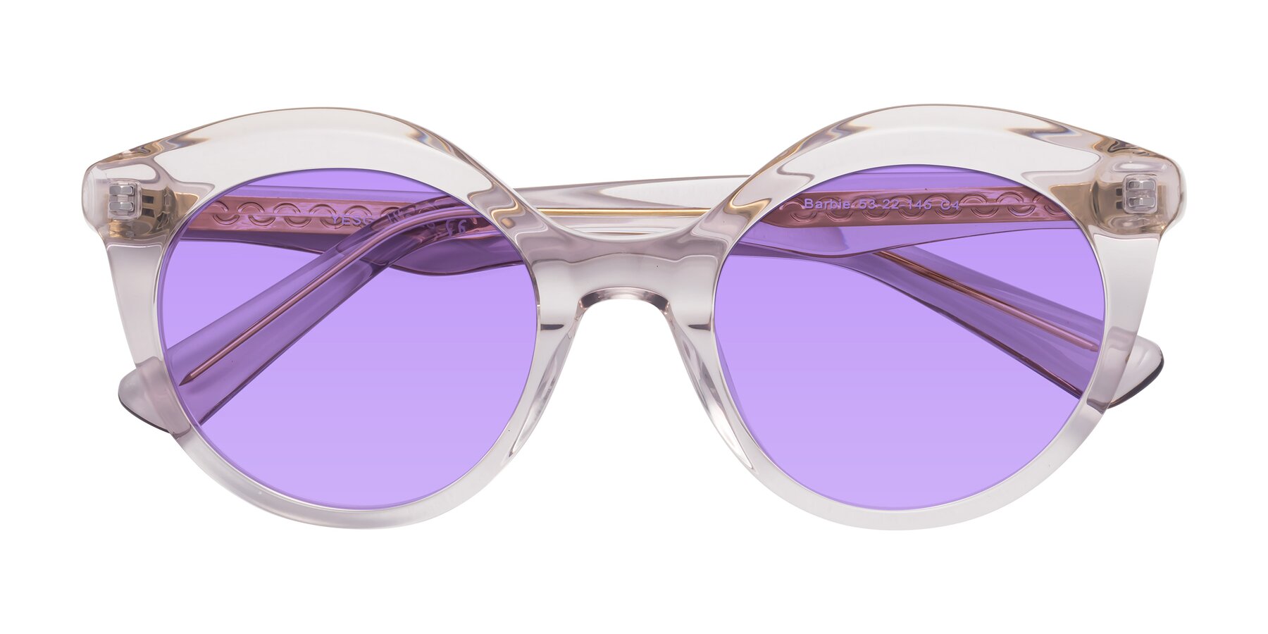 Folded Front of Barbie in Light Purple with Medium Purple Tinted Lenses