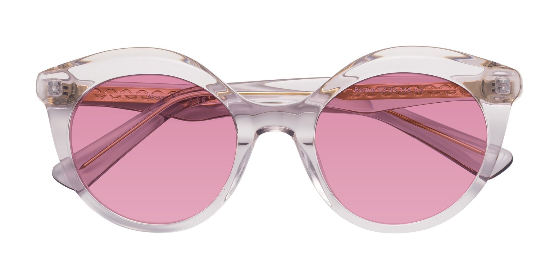 Folded Front of Barbie in Light Purple with Medium Wine Tinted Lenses