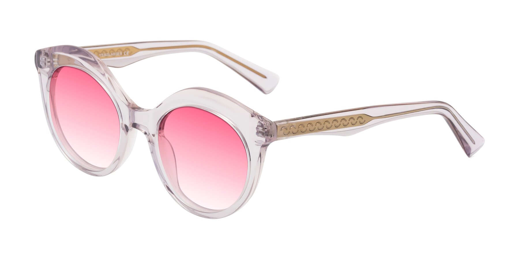 Angle of Barbie in Light Purple with Pink Gradient Lenses