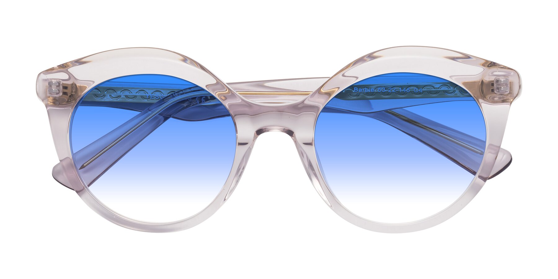 Folded Front of Barbie in Light Purple with Blue Gradient Lenses