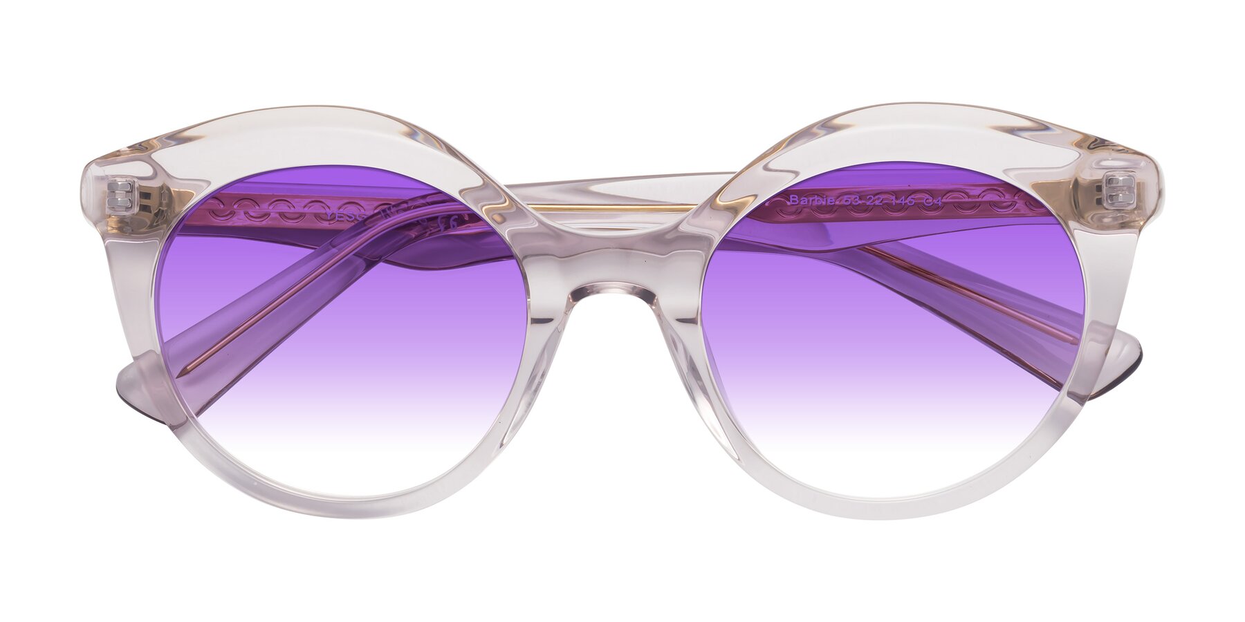 Folded Front of Barbie in Light Purple with Purple Gradient Lenses