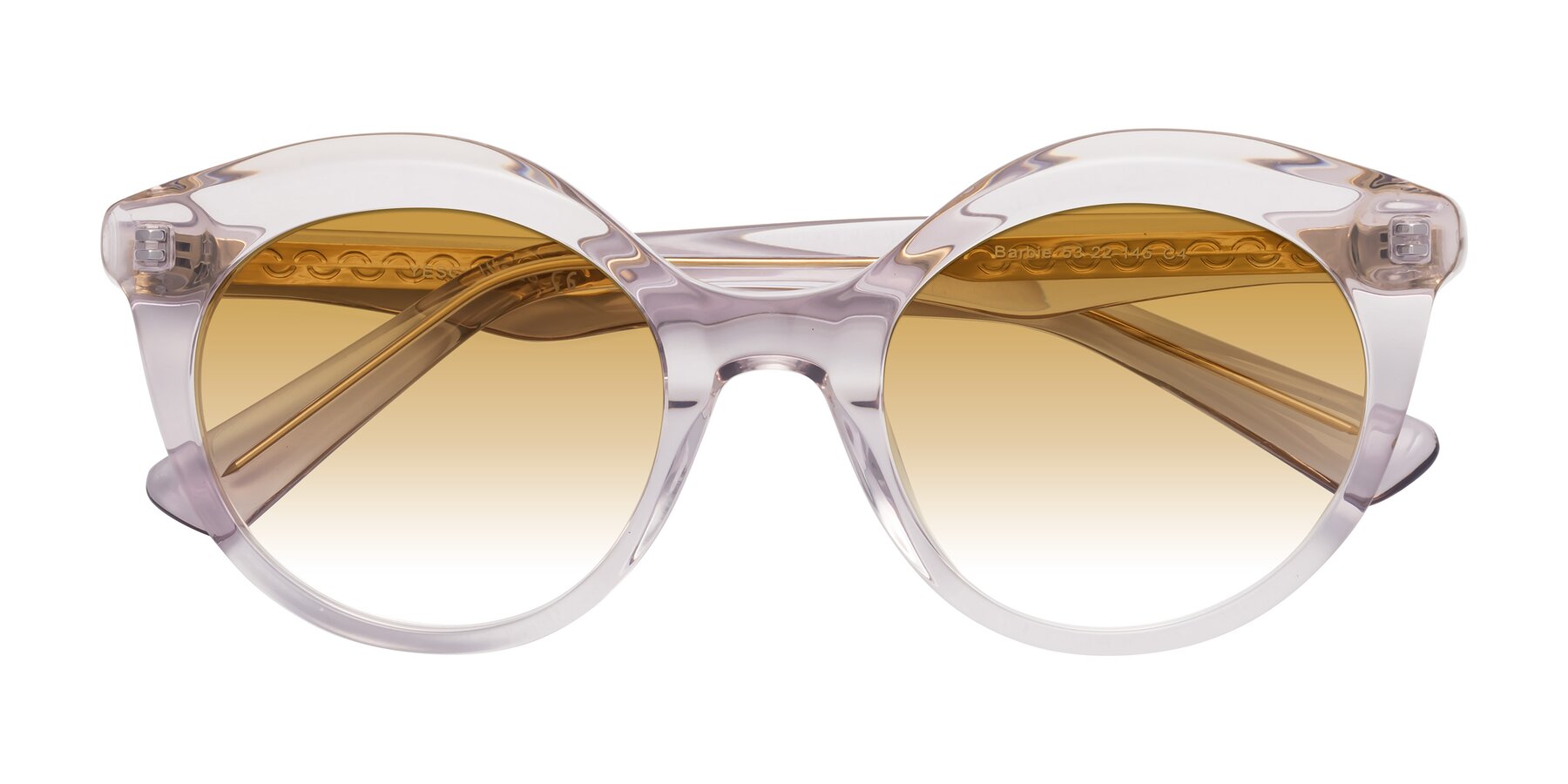 Folded Front of Barbie in Light Purple with Champagne Gradient Lenses