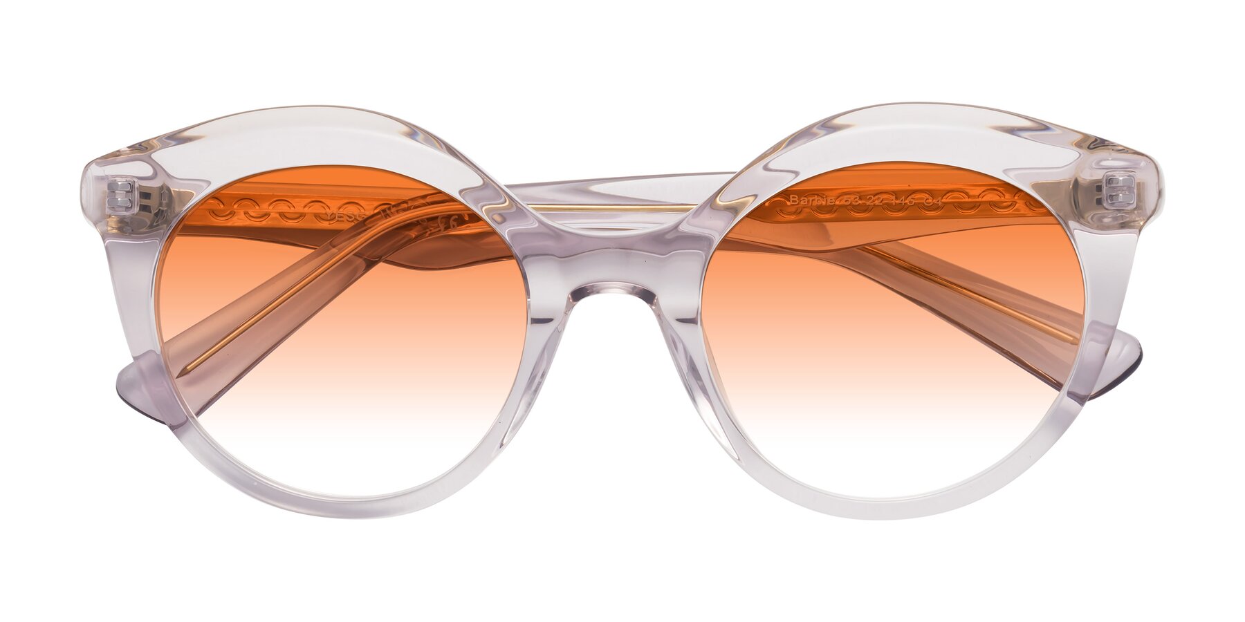 Folded Front of Barbie in Light Purple with Orange Gradient Lenses