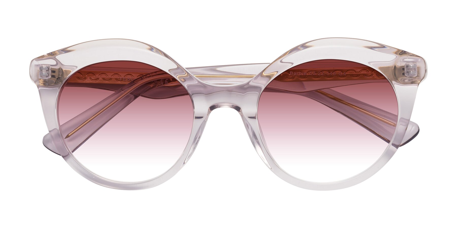 Folded Front of Barbie in Light Purple with Garnet Gradient Lenses