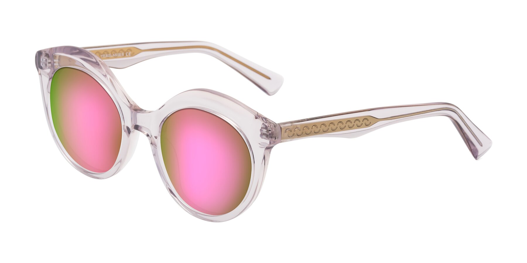 Angle of Barbie in Light Purple with Pink Mirrored Lenses