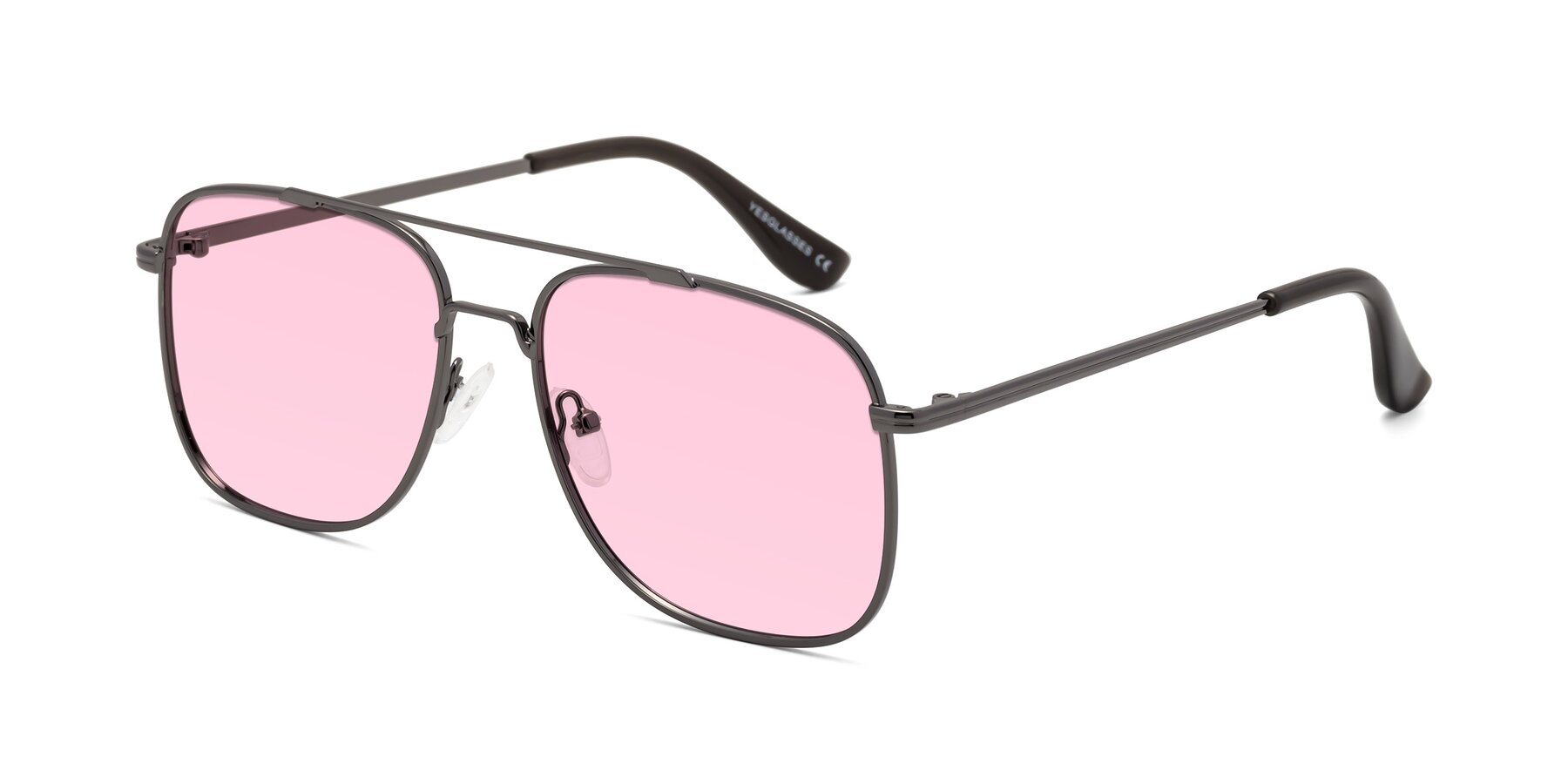 Angle of Merry in Gunmetal with Light Pink Tinted Lenses