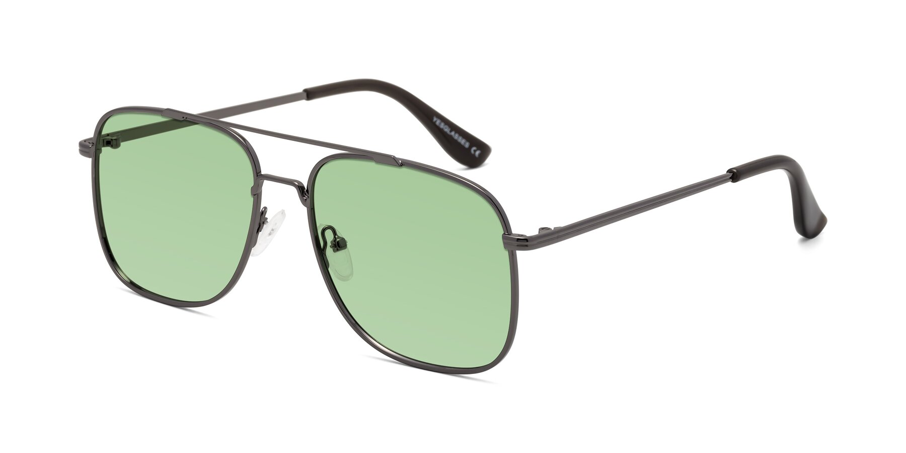 Angle of Merry in Gunmetal with Medium Green Tinted Lenses