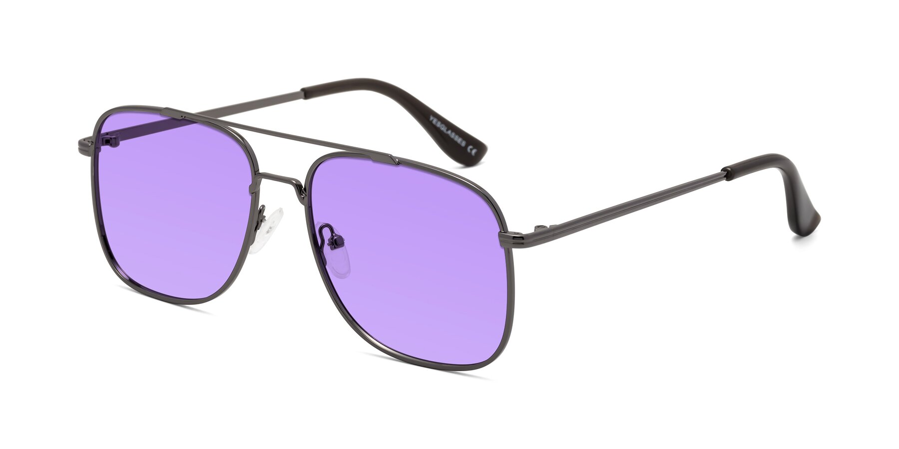 Angle of Merry in Gunmetal with Medium Purple Tinted Lenses