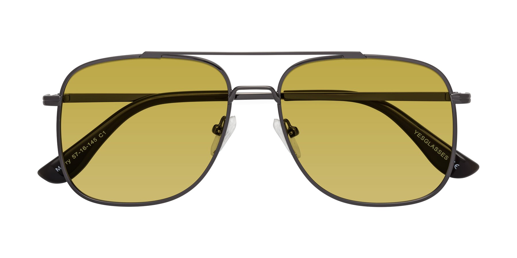 Folded Front of Merry in Gunmetal with Champagne Tinted Lenses