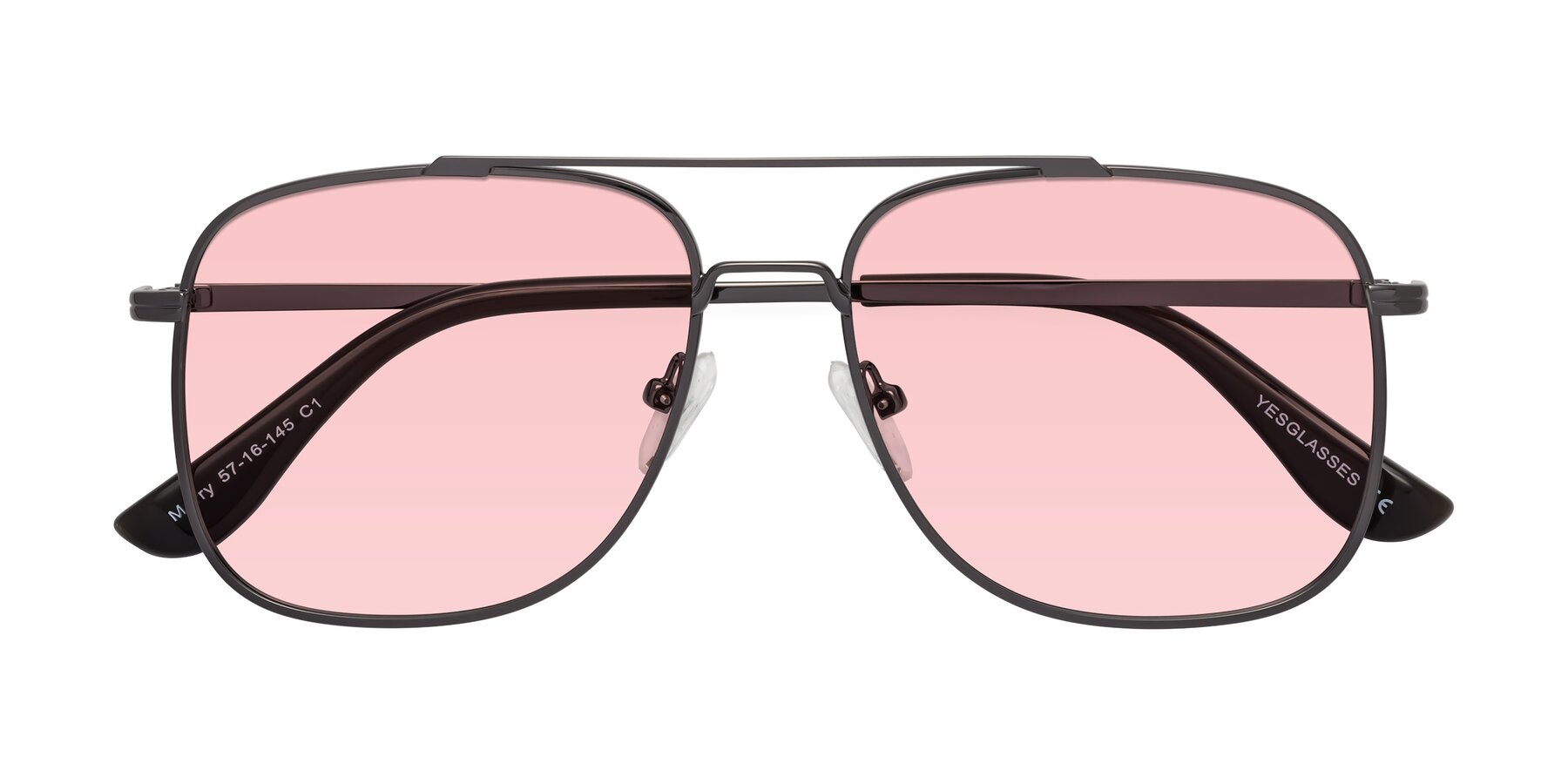 Folded Front of Merry in Gunmetal with Light Garnet Tinted Lenses