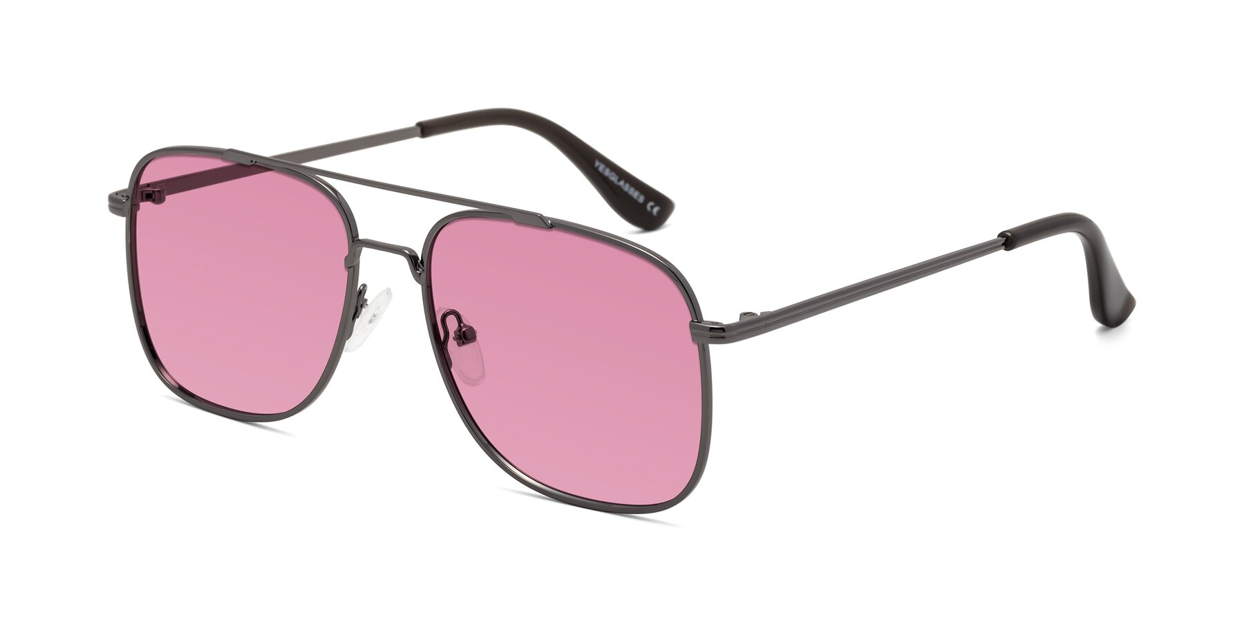 Angle of Merry in Gunmetal with Medium Wine Tinted Lenses