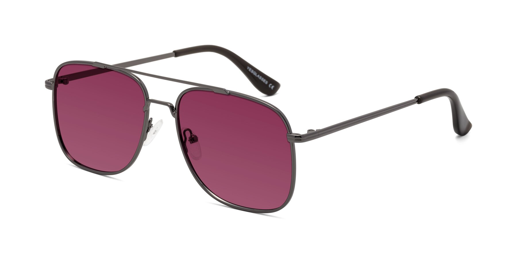 Angle of Merry in Gunmetal with Wine Tinted Lenses