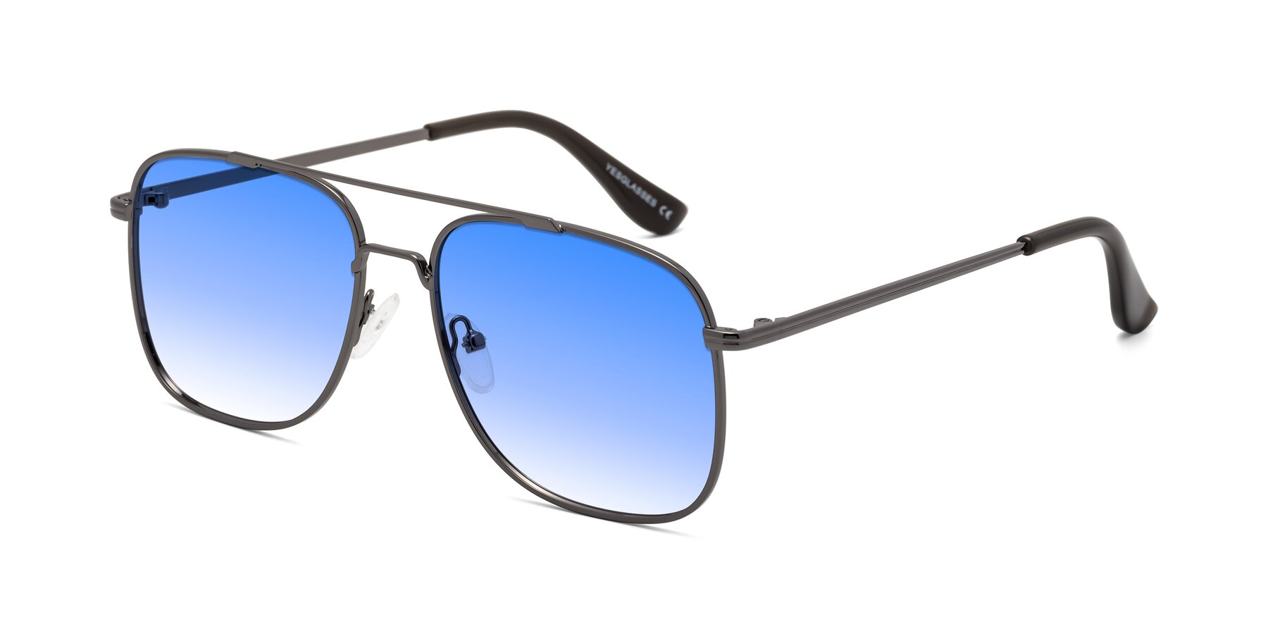 Angle of Merry in Gunmetal with Blue Gradient Lenses