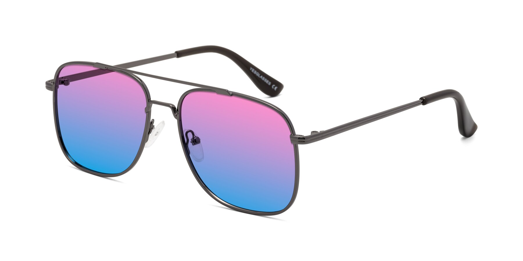 Angle of Merry in Gunmetal with Pink / Blue Gradient Lenses