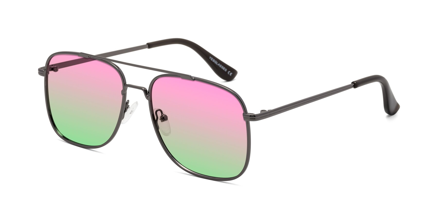 Angle of Merry in Gunmetal with Pink / Green Gradient Lenses