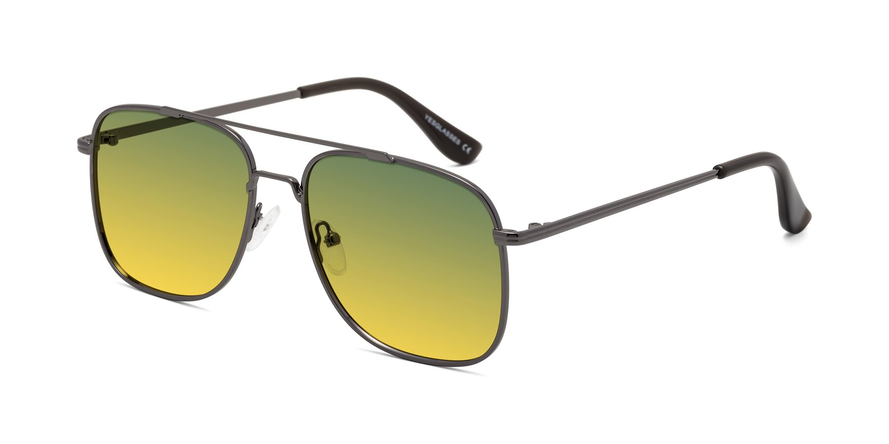 Angle of Merry in Gunmetal with Green / Yellow Gradient Lenses