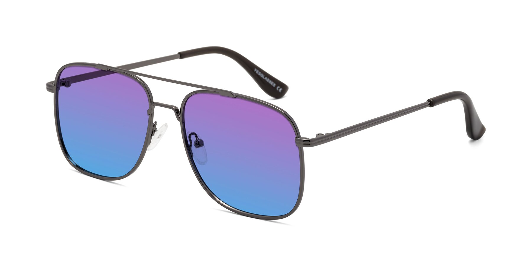 Angle of Merry in Gunmetal with Purple / Blue Gradient Lenses