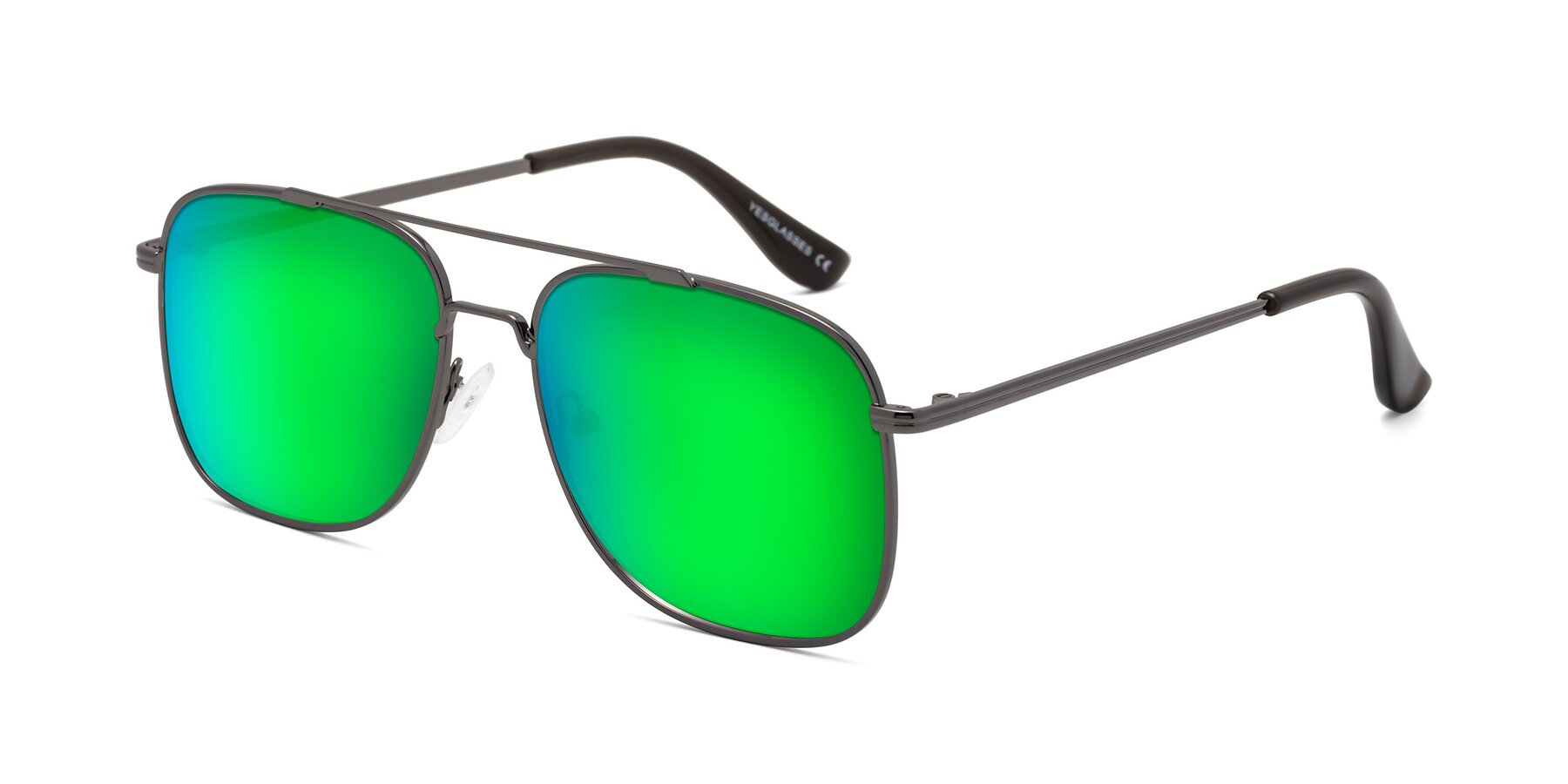 Angle of Merry in Gunmetal with Green Mirrored Lenses