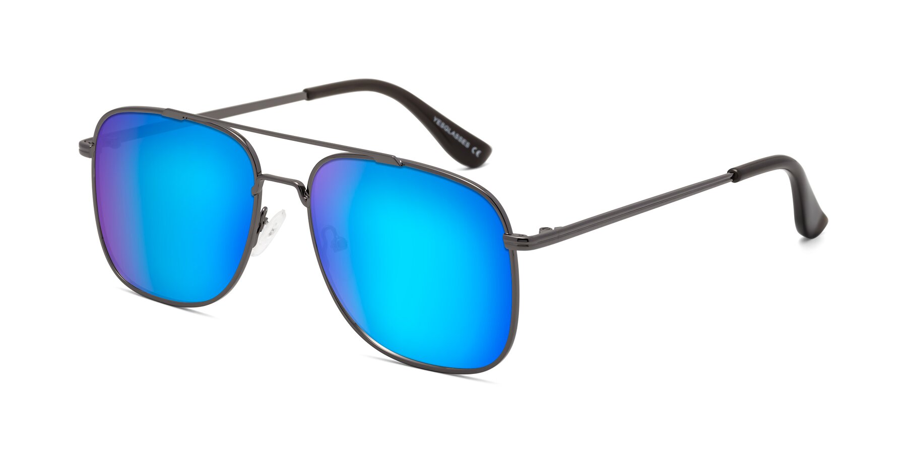 Angle of Merry in Gunmetal with Blue Mirrored Lenses