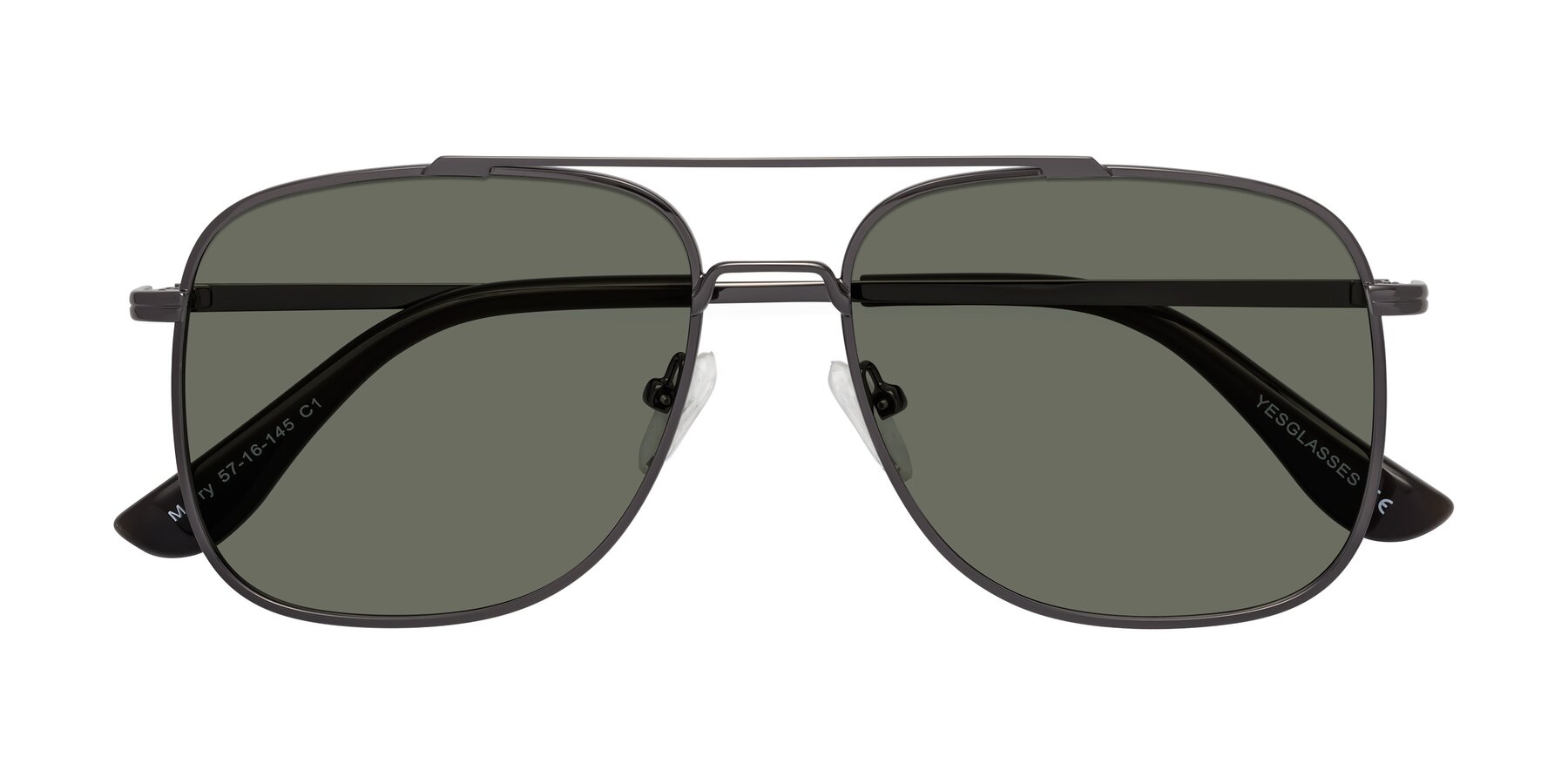 Folded Front of Merry in Gunmetal with Gray Polarized Lenses