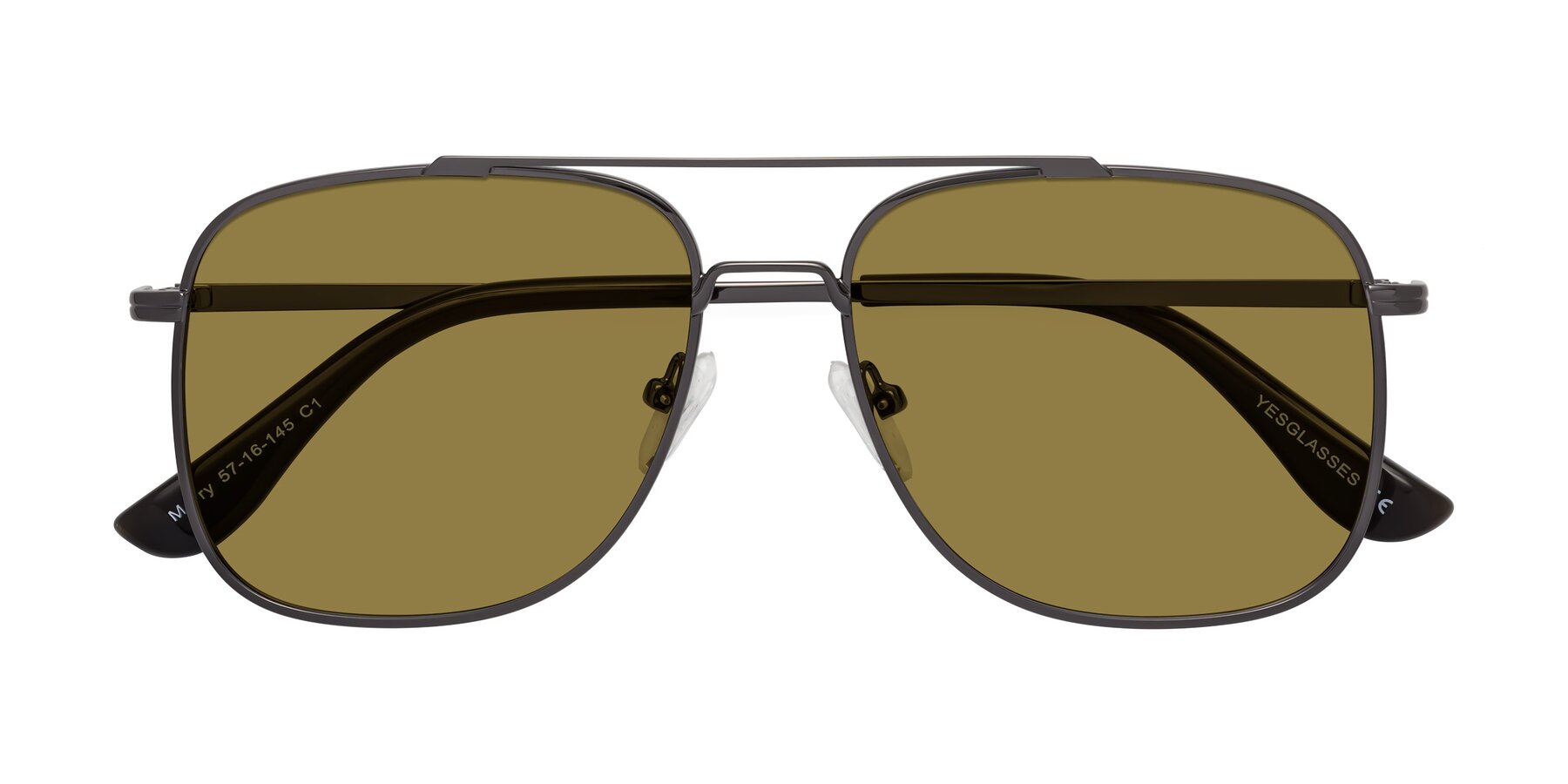 Folded Front of Merry in Gunmetal with Brown Polarized Lenses