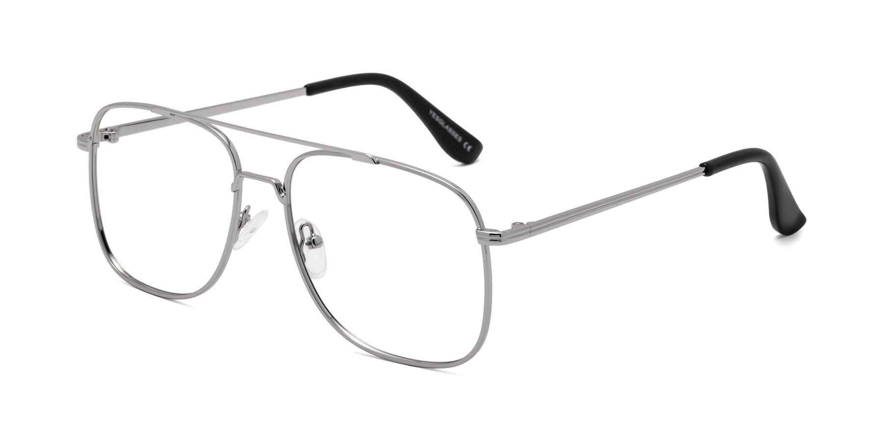 Angle of Merry in Silver with Clear Reading Eyeglass Lenses