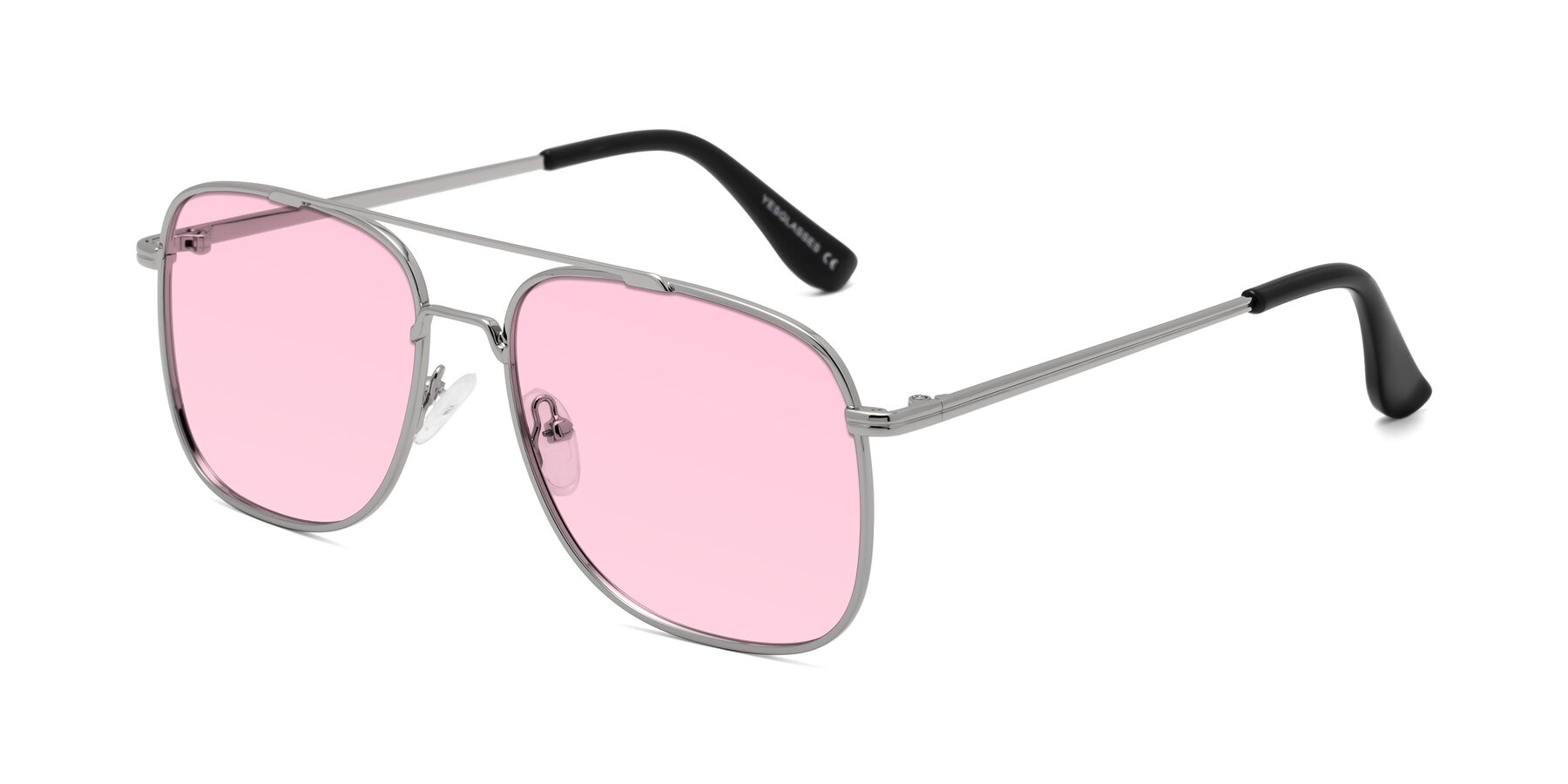 Angle of Merry in Silver with Light Pink Tinted Lenses