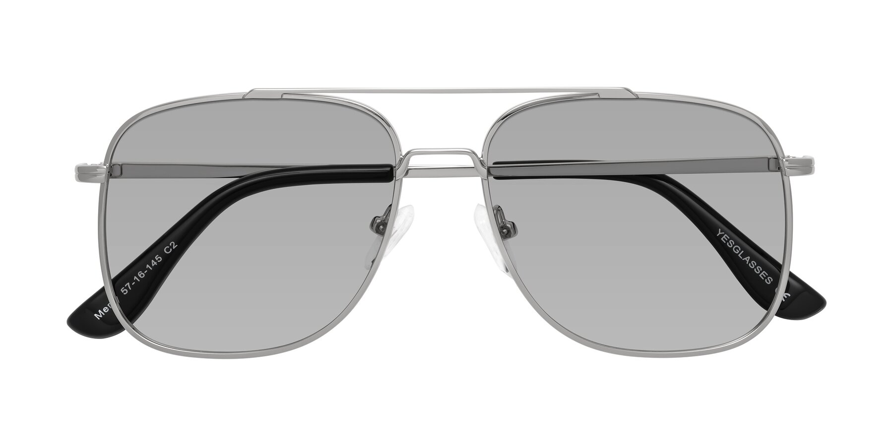 Folded Front of Merry in Silver with Light Gray Tinted Lenses