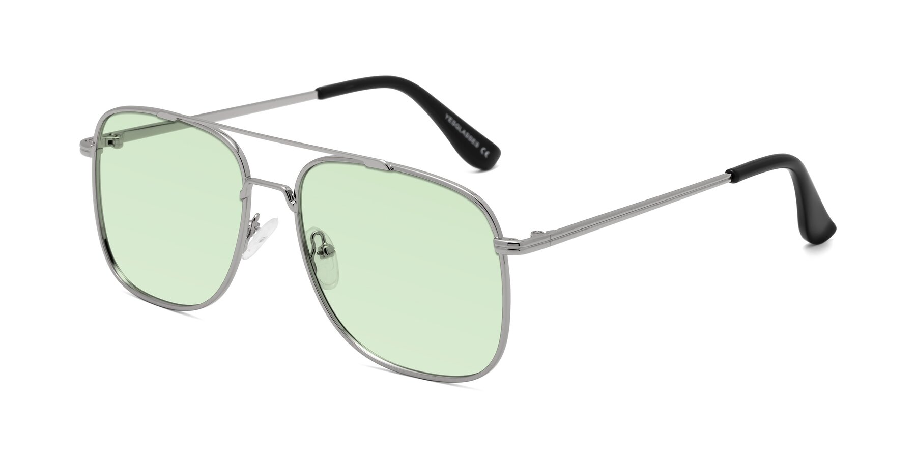 Angle of Merry in Silver with Light Green Tinted Lenses