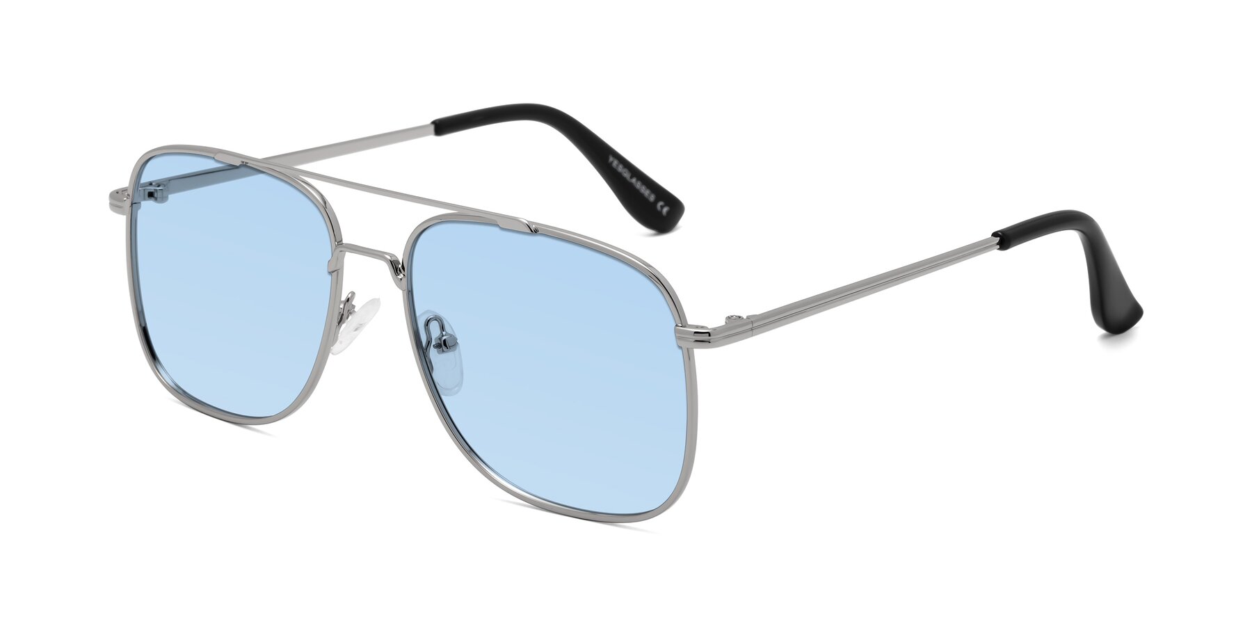 Angle of Merry in Silver with Light Blue Tinted Lenses