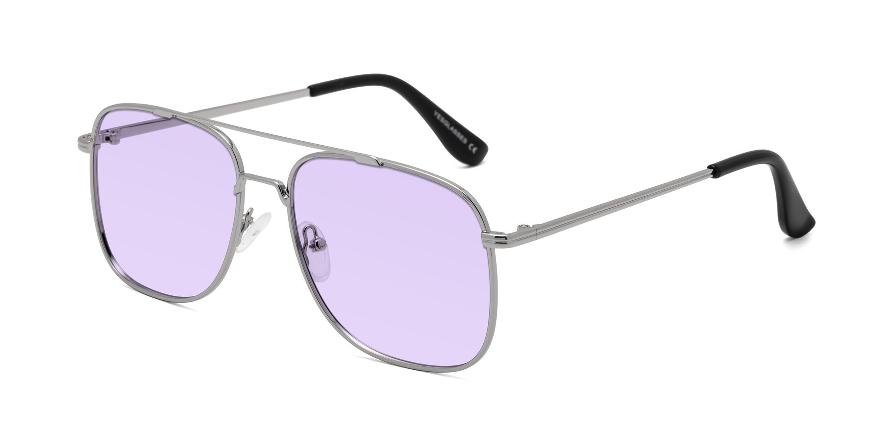 Angle of Merry in Silver with Light Purple Tinted Lenses