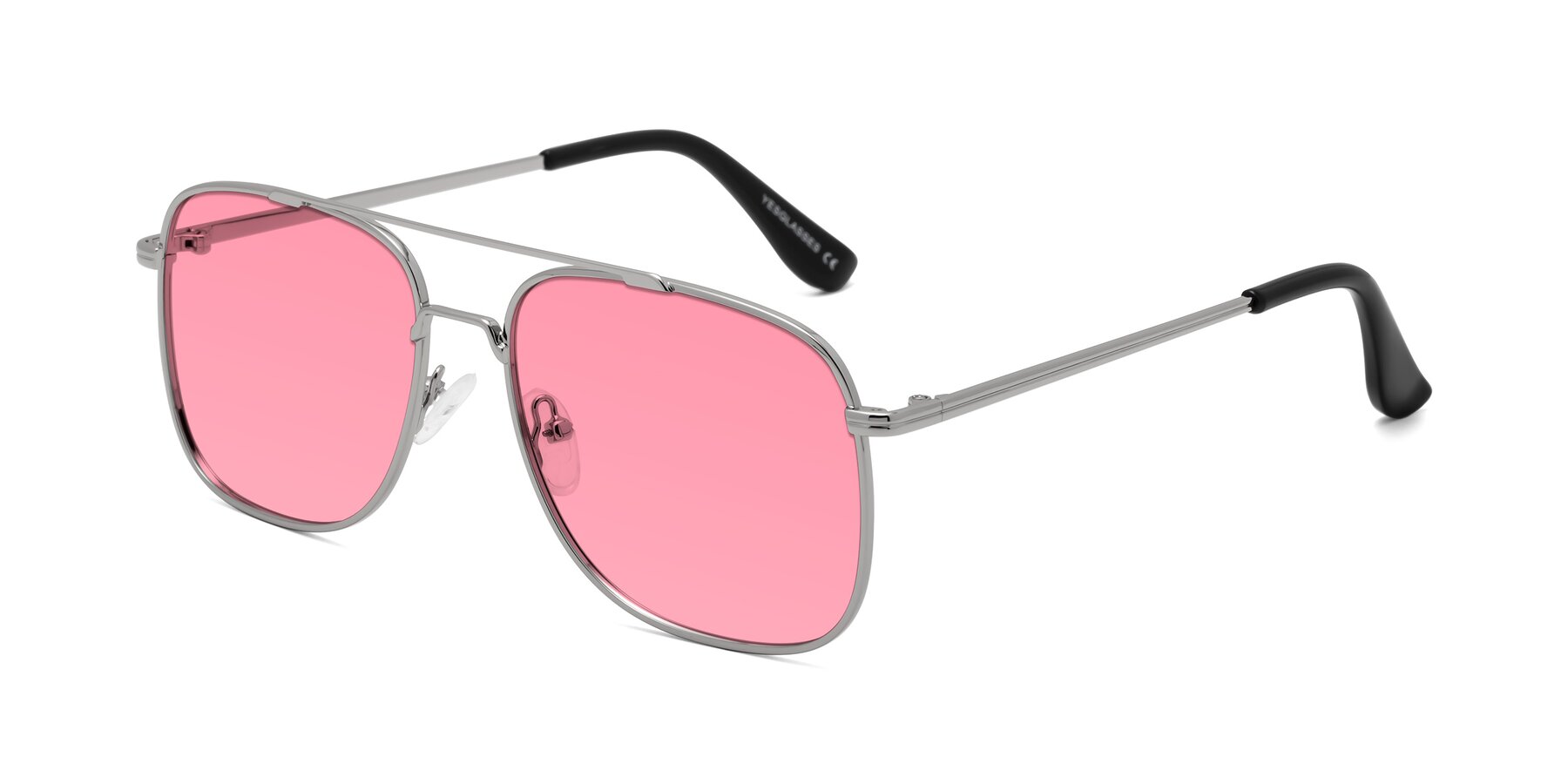 Angle of Merry in Silver with Pink Tinted Lenses