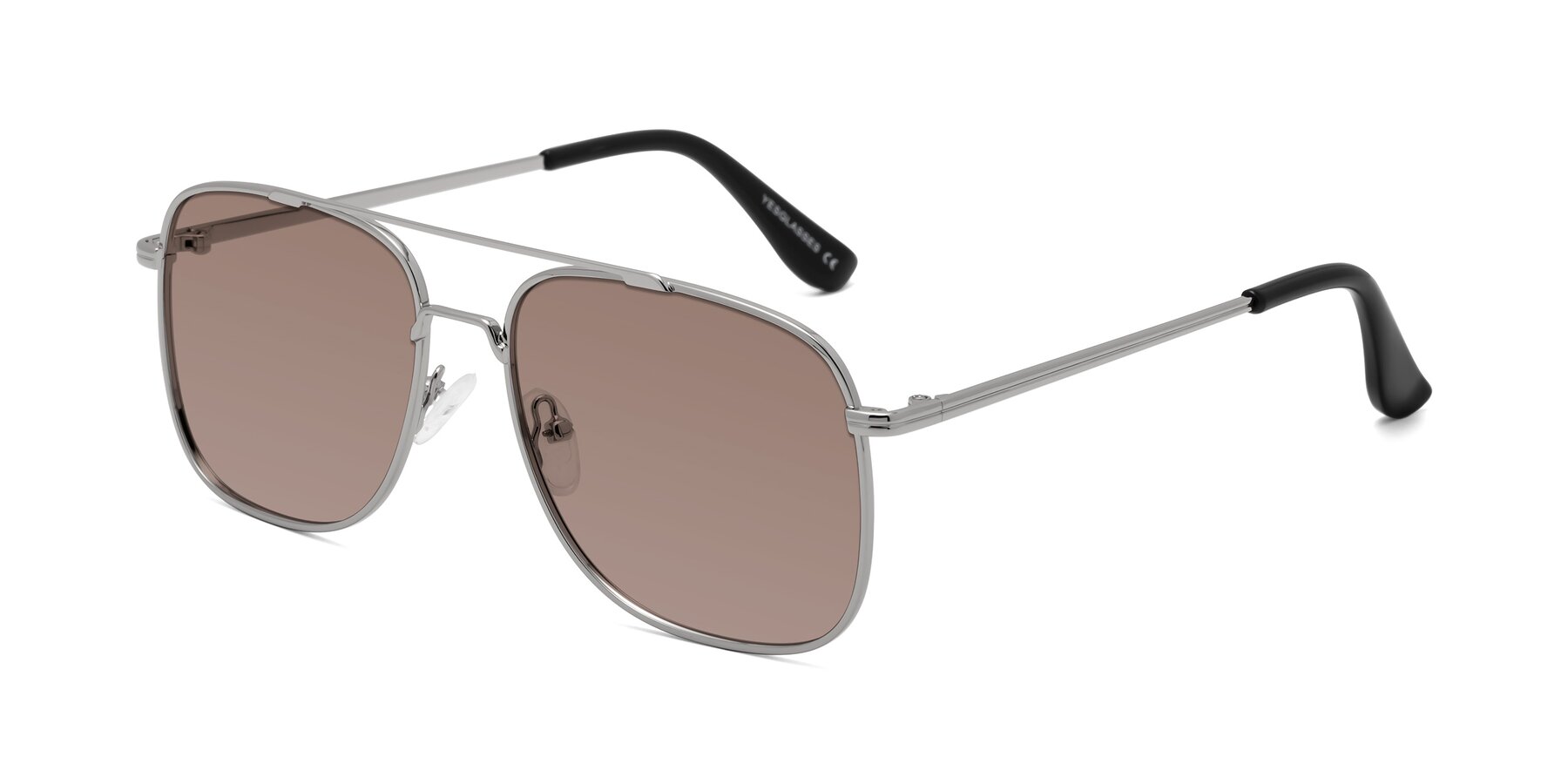 Angle of Merry in Silver with Medium Brown Tinted Lenses