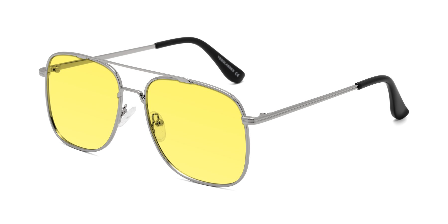 Angle of Merry in Silver with Medium Yellow Tinted Lenses