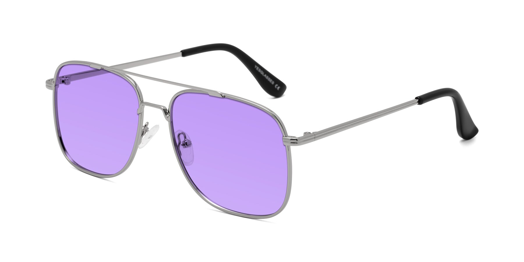 Angle of Merry in Silver with Medium Purple Tinted Lenses