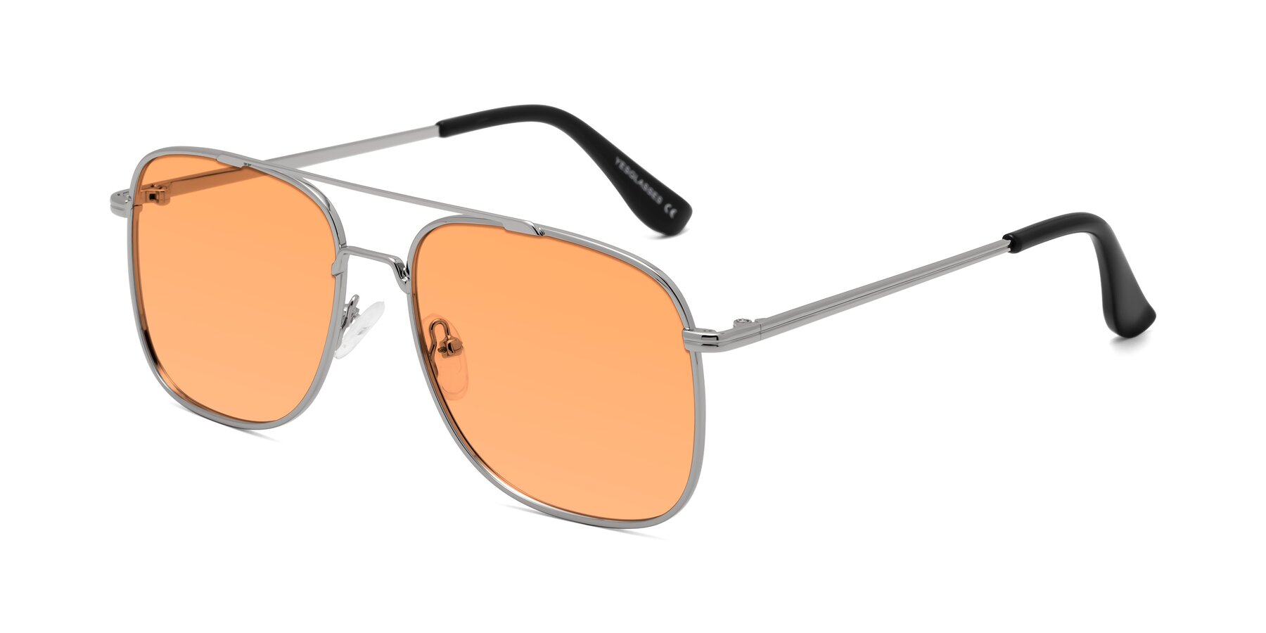 Angle of Merry in Silver with Medium Orange Tinted Lenses