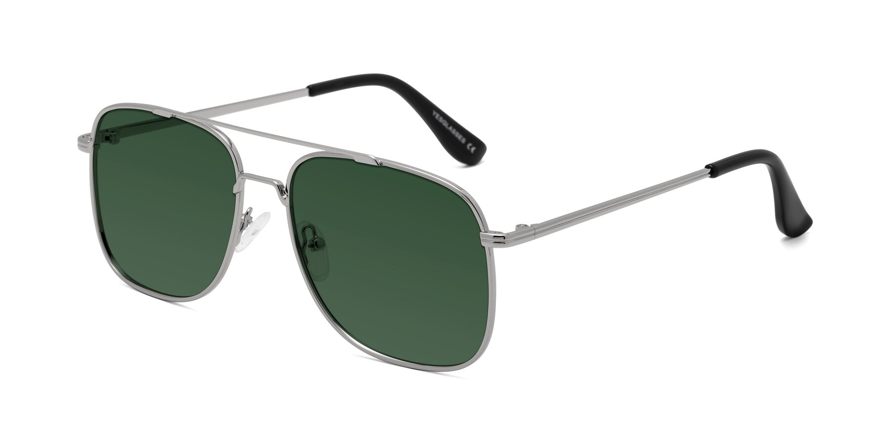 Angle of Merry in Silver with Green Tinted Lenses