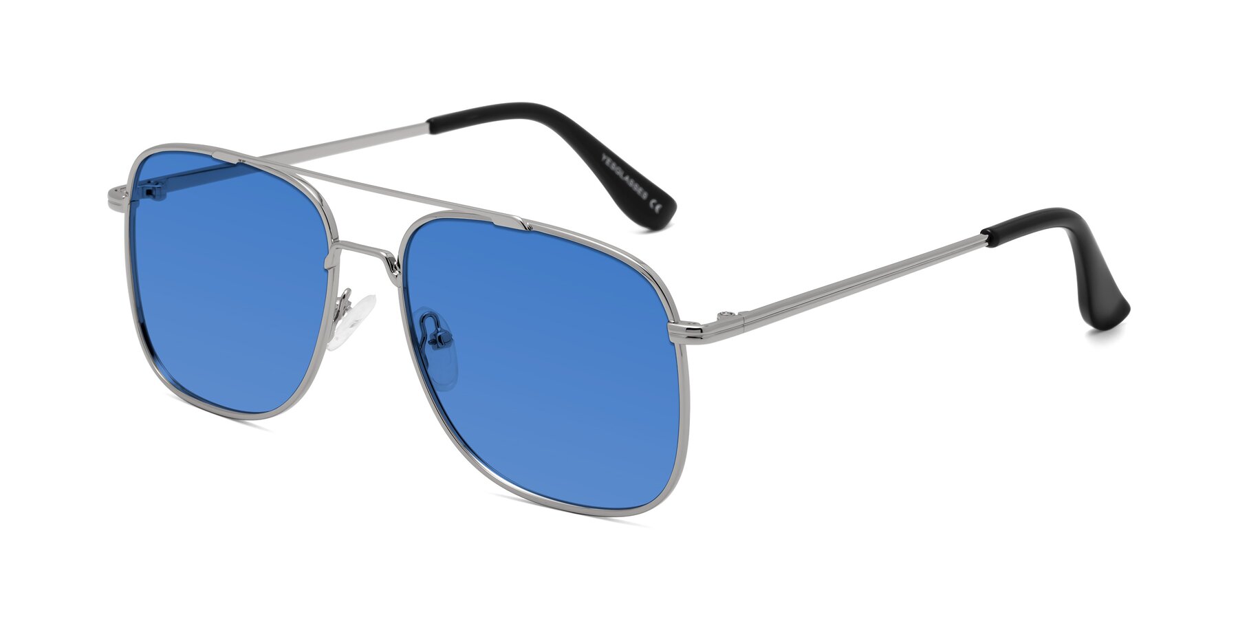 Angle of Merry in Silver with Blue Tinted Lenses