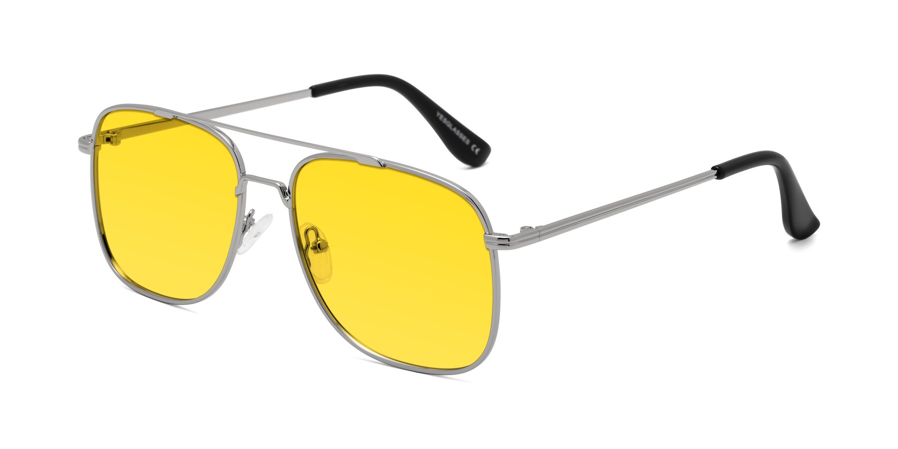 Angle of Merry in Silver with Yellow Tinted Lenses