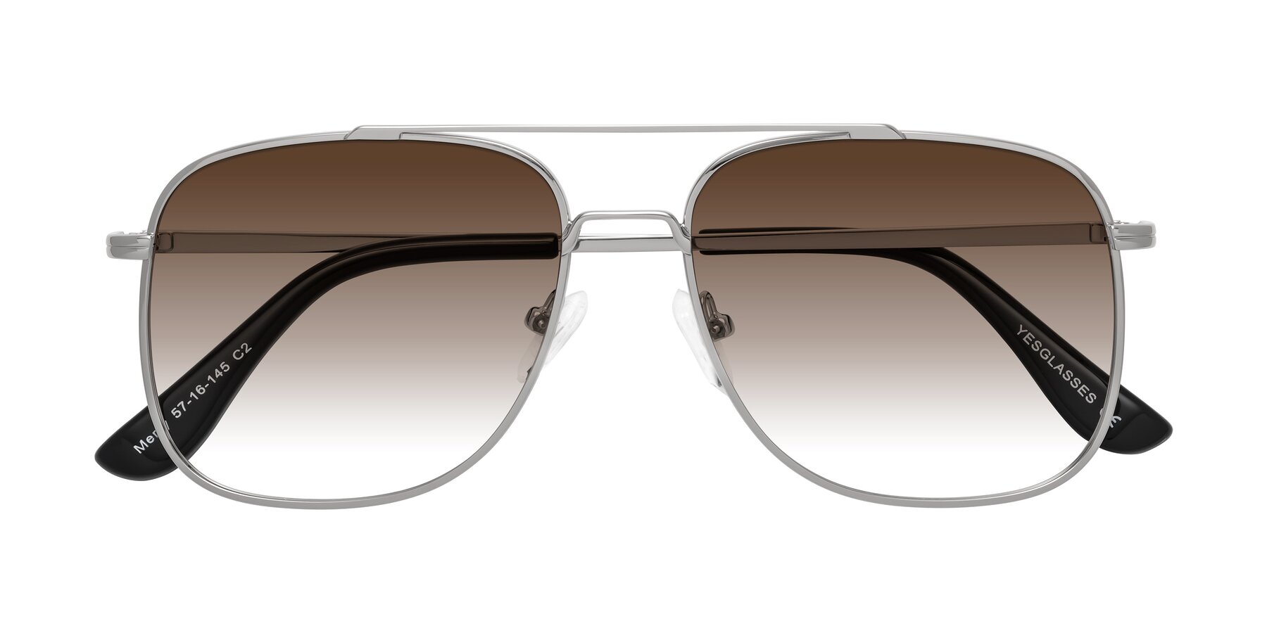 Folded Front of Merry in Silver with Brown Gradient Lenses