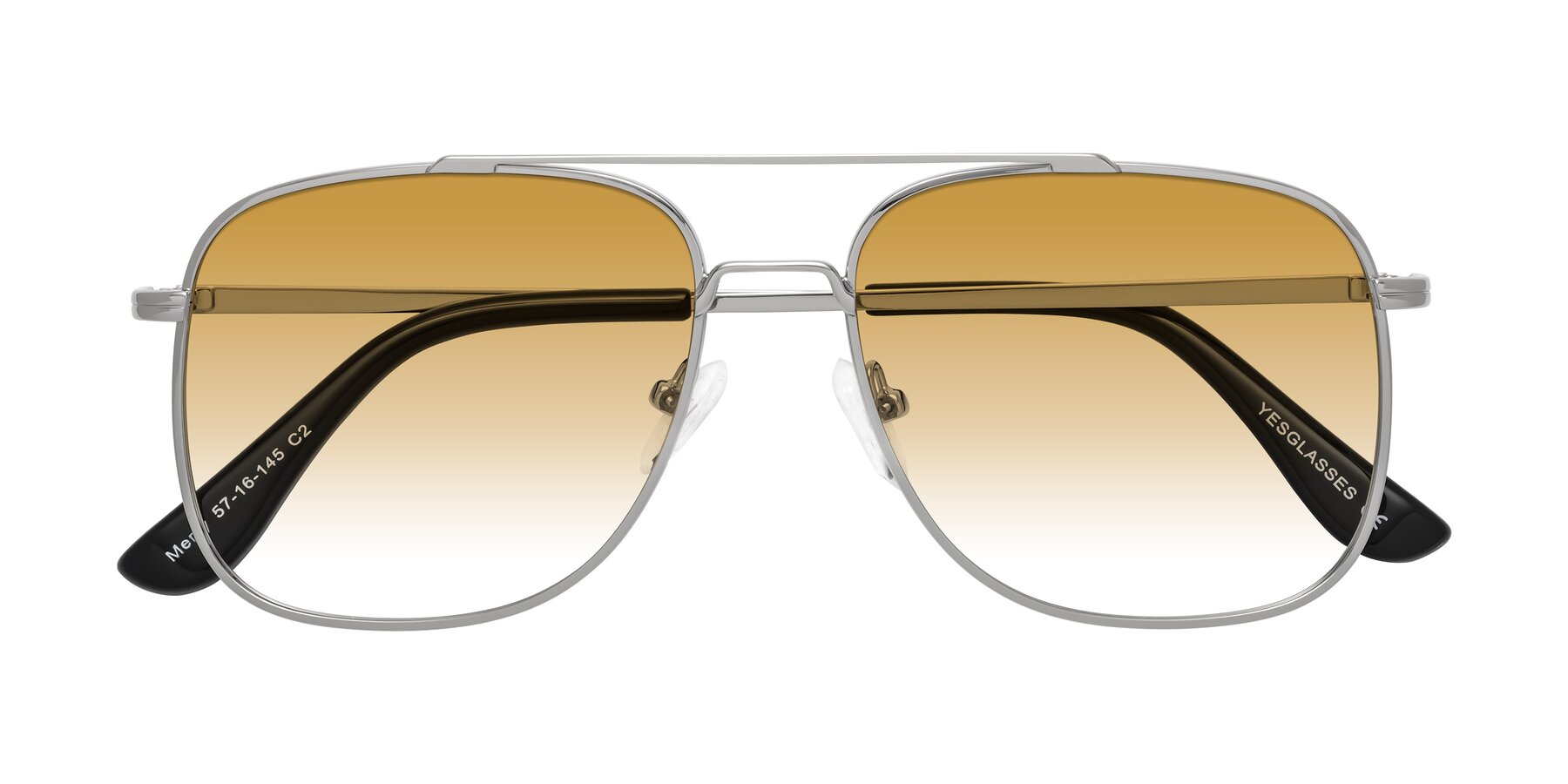 Folded Front of Merry in Silver with Champagne Gradient Lenses