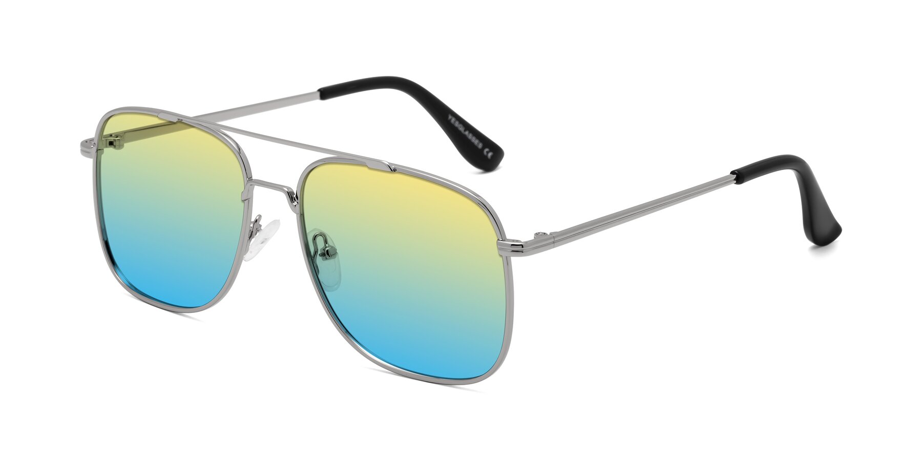 Angle of Merry in Silver with Yellow / Blue Gradient Lenses